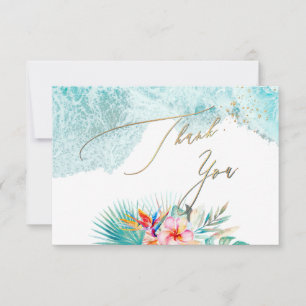 Convites PixDezines Paraíso Tropical da Praia Obrigado