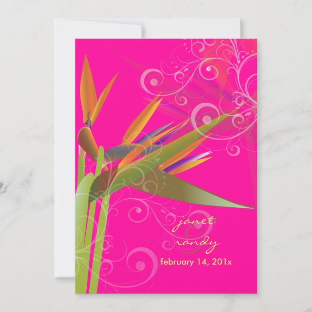 Convites PixDezines Pássaro do Paraíso+espirros/cores DIY (Frente)