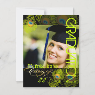 Convites PixDezines Peacock, graduação de 2012, fundo do di