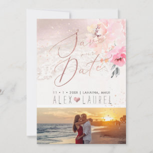 Convites PixDezines Peônias Beije em Aquarela Salve o Dia