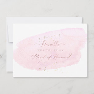 Convites PixDezines Pink Watercolor Será Madrinha de casam