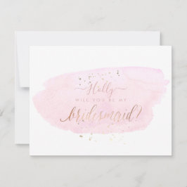 Convites PixDezines Pink Watercolor Você Vai... Bridesmaid