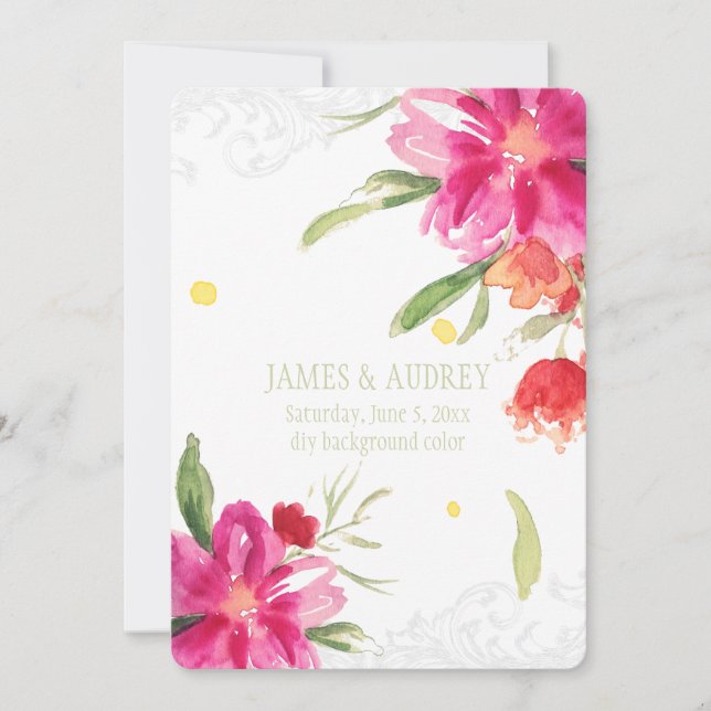 Convites PixDezines pode florir/aquarela (Frente)