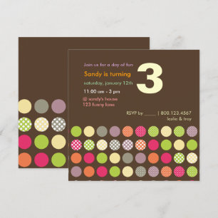 Convites PixDezines Pontos de Bolinhas Retro /Fundo para DI