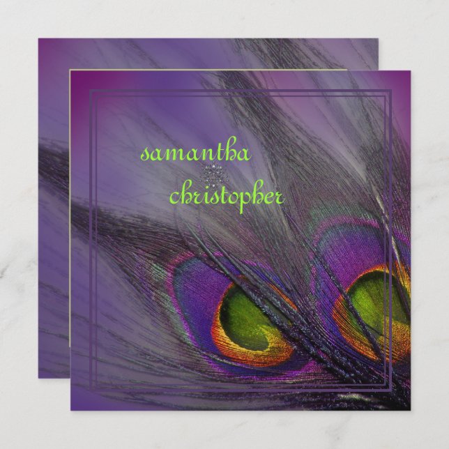 Convites PixDezines Psychedelic Peacock, Personalize-O! (Frente/Verso)