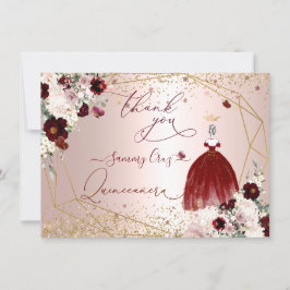 Convites PixDezines Quinceanera Burgundy