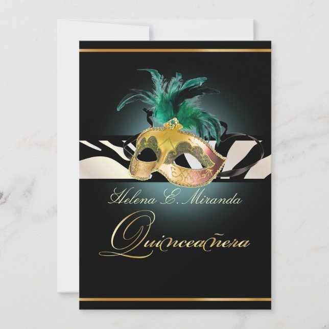 Convites PixDezines Quincenera/teal Zebra/cor DY!! (Frente)