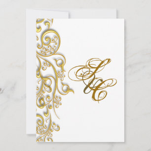 Convites PixDezines redemoinhos vintage dourado falso