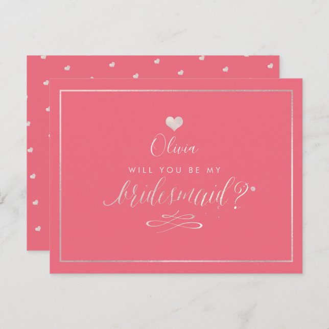 Convites PixDezines - Rosa Esbranquiçado Iridescente, Bride (Frente/Verso)