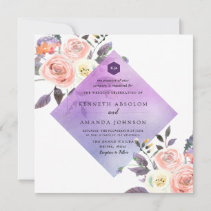 Convites PixDezines Rosas em Pastel com Lavanda