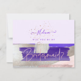 Convites PixDezines Rose Gold+Purple Você Será ... Dama de