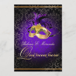 Convites PixDezines Rossi Damask/Mascarada/DIY/Purple