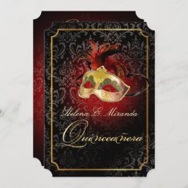 Convites PixDezines Rossi Damask/Mascarada/DIY/Ruby