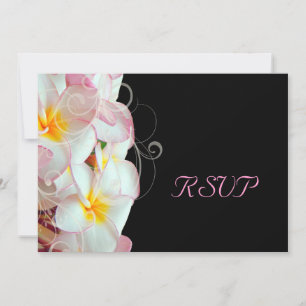 Convites PixDezines rsvp para Plumeria Rosa 5x7/praia