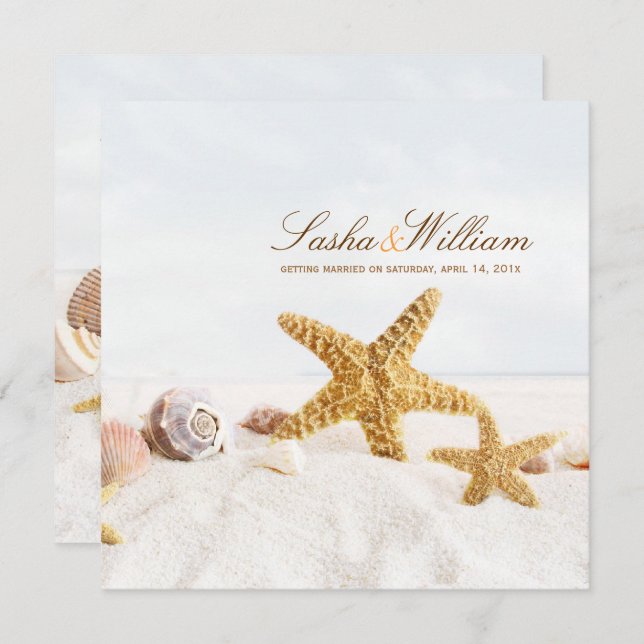 Convites PixDezines Seashells/Beach Invitations/DIY (Frente/Verso)