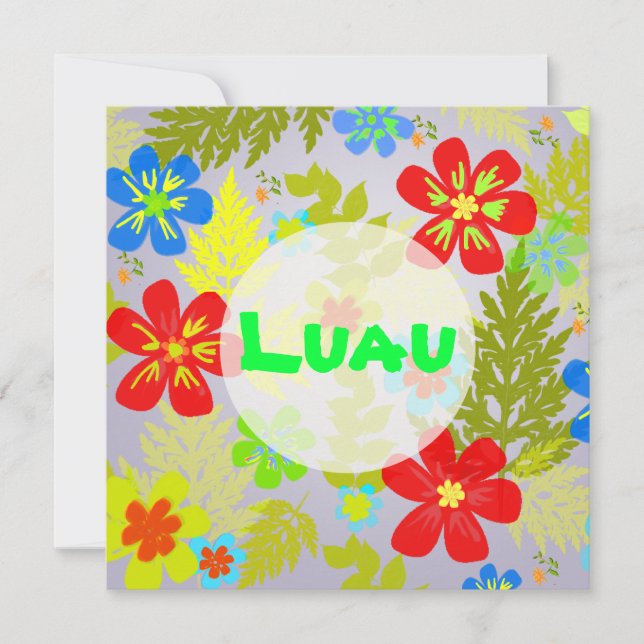 Convites PixDezines selva havaiana/cor do fundo DIY (Frente)