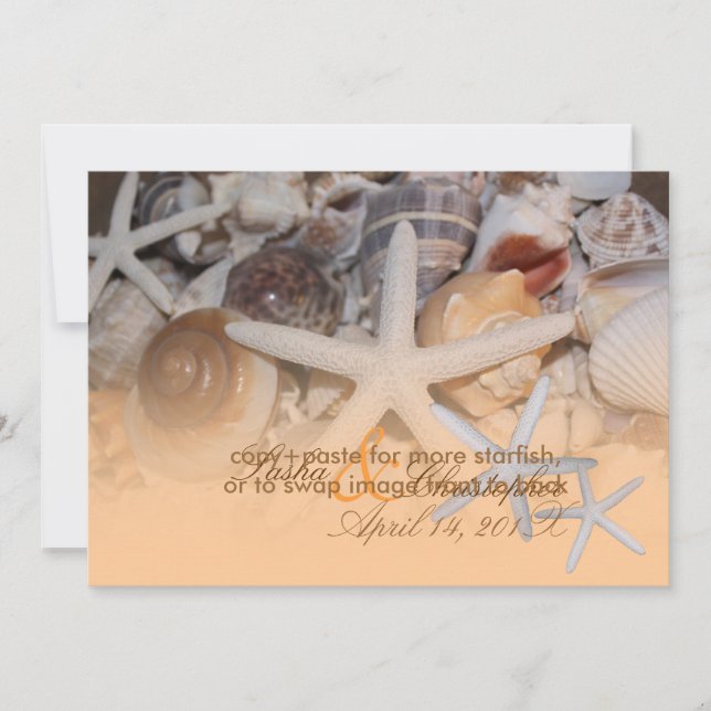 Convites PixDezines Sob O Mar, Starfish/Convites (Frente)