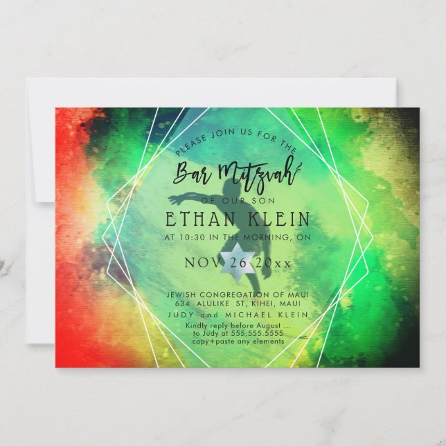 Convites PixDezines Surfs Up/Surfer/Bar de praia Mitzvah (Frente)