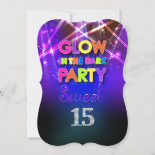 Convites PixDezines Sweet 15/Glow Party