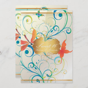 Convites PIXDezines SWEET 16/BOTTERFLIES/SWIRLS/DRAGONFLIES