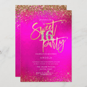 Convites PixDezines Sweet 16 Diamond Glitters Watercolor