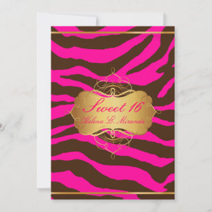Convites PixDezines Sweet 16/Listras de Zebra