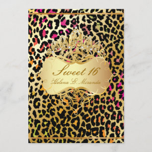 Convites PixDezines Sweet 16/ princesa/leopardo