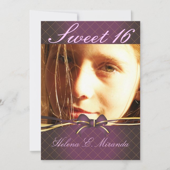 Convites PixDezines Sweet 16/ princesa/tiara (verso) (Frente)