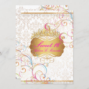 Convites PixDezines SWEET 16/Rainbow Swirls