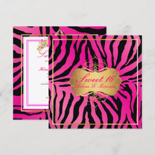 Convites PixDezines Sweet 16/Zebra Stripes
