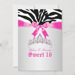 Convites PixDezines Sweet 16/Zebra Stripes