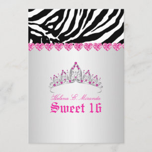 Convites PixDezines Sweet 16/Zebra Stripes
