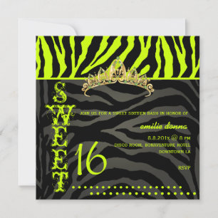 Convites PixDezines Sweet 16/Zebra Stripes