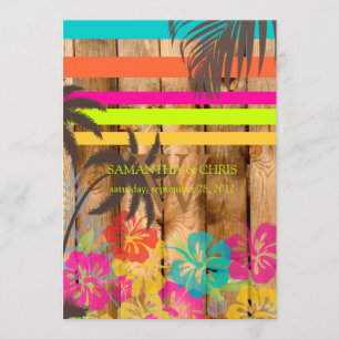 Convites PixDezines tema tropical grunge/praia/cores DIY