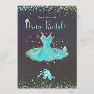 Convites PixDezines TurquesaTutu Borboletas Recital de Danç