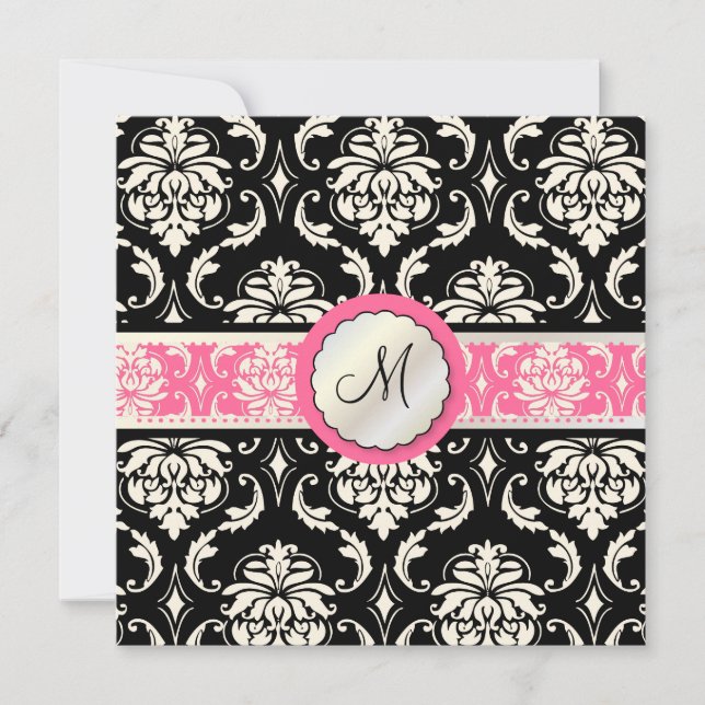 Convites PixDezines Vendome Damask/DIY cores! (Frente)