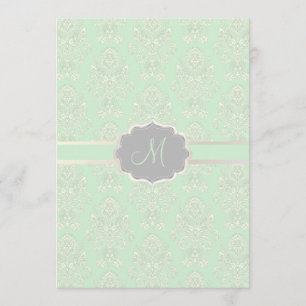 Convites PixDezines Victorian Damask/seafoam/DIY color