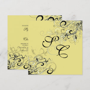 Convites PixDezines VINTAGE REDEMOINHOS PRETOS/fundo de diy