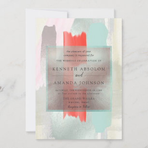 Convites PixDezines Watercolor Amostras de Coral