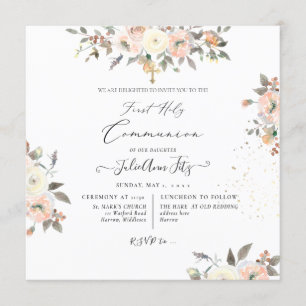 Convites PixDezines Watercolor Blush+Cream Rosa Community