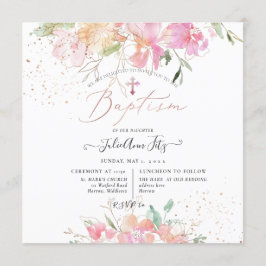 Convites PixDezines Watercolor Blush Peas Sweet Baptism