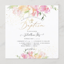 Convites PixDezines Watercolor Blush Peas Sweet Baptism
