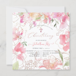 Convites PixDezines Watercolor Blush Peas Sweet Christening