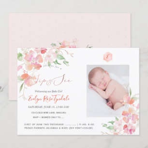 Convites PixDezines Watercolor Blush Peas Sweet Sip+Consult