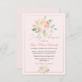 Convites PixDezines Watercolor Blush Sweet Peas Chá de fral