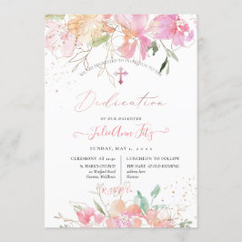 Convites PixDezines Watercolor Blush Sweet Peas Dedicação