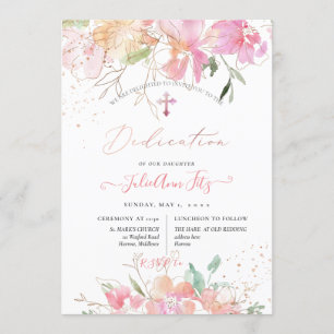 Convites PixDezines Watercolor Blush Sweet Peas Dedicação