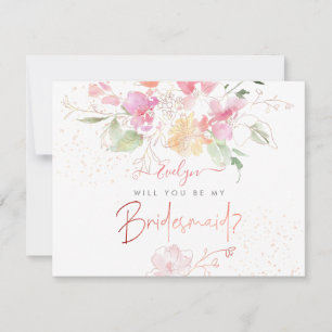 Convites PixDezines Watercolor Blushing Bridesmaid