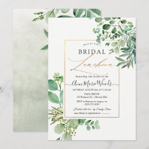 Convites PixDezines Watercolor Eucalyptus Bridal Luncheon 
