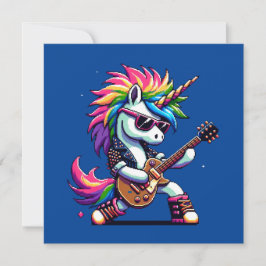 Convites Pixel Punk Rock Unicorn
